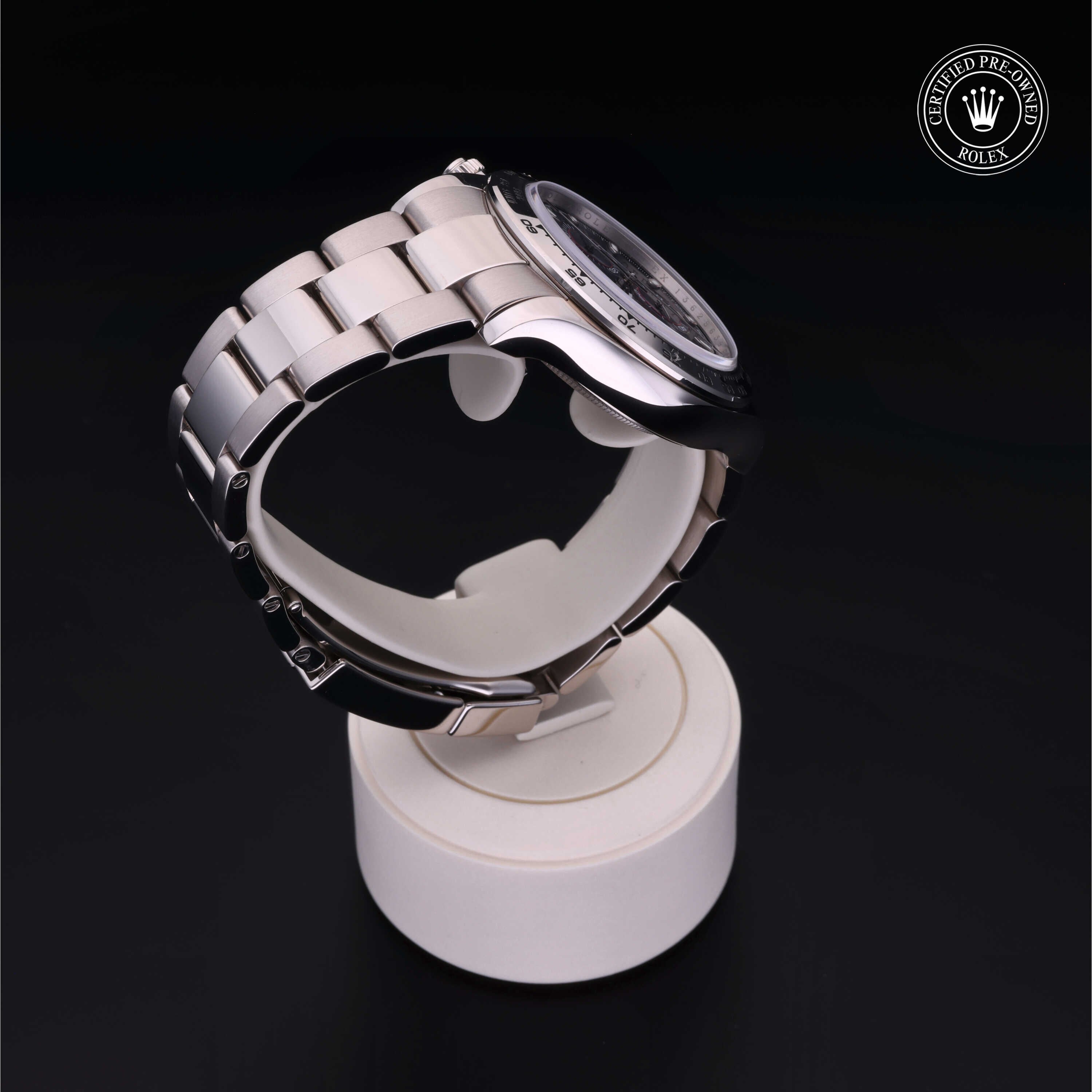 Rolex Certified Pre-owned Daytona M116509-0071 front on black background