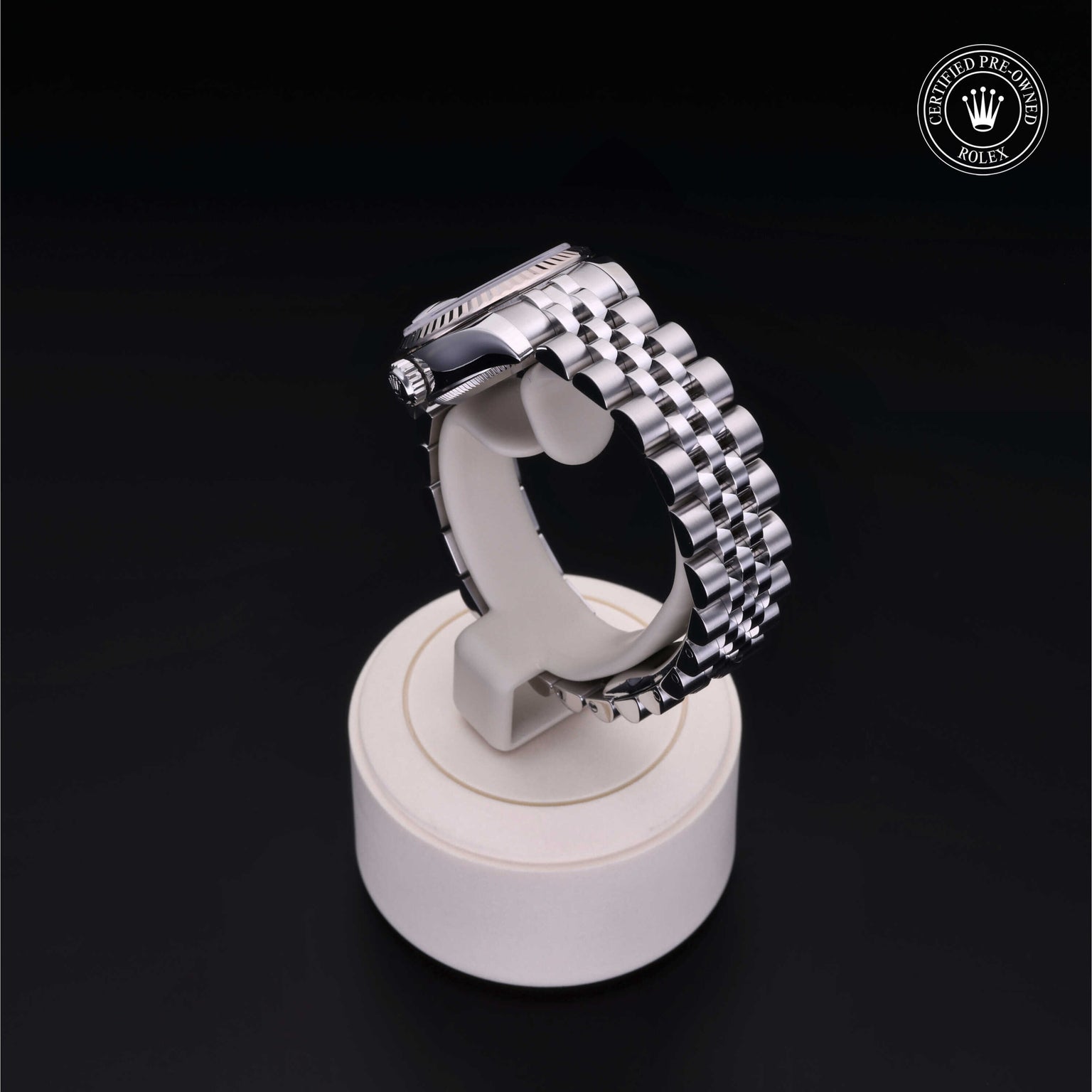 Rolex Certified Pre-owned Lady Datejust M179174-0030 front on black background