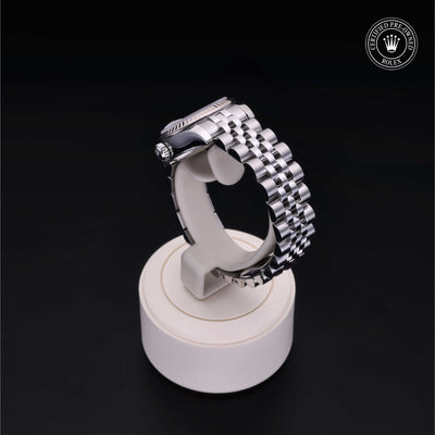 Rolex Certified Pre-owned Lady Datejust M179174-0030 front on black background