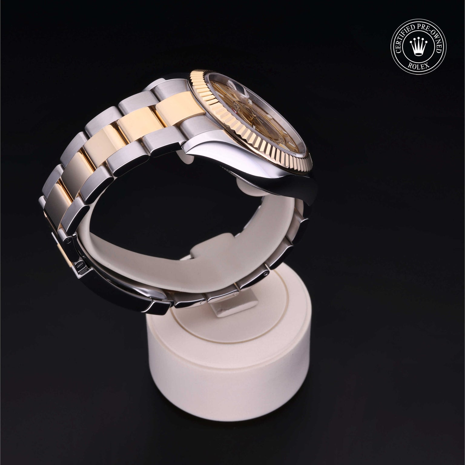 Rolex Certified Pre-owned Sky-Dweller M326933-0001 front on black background