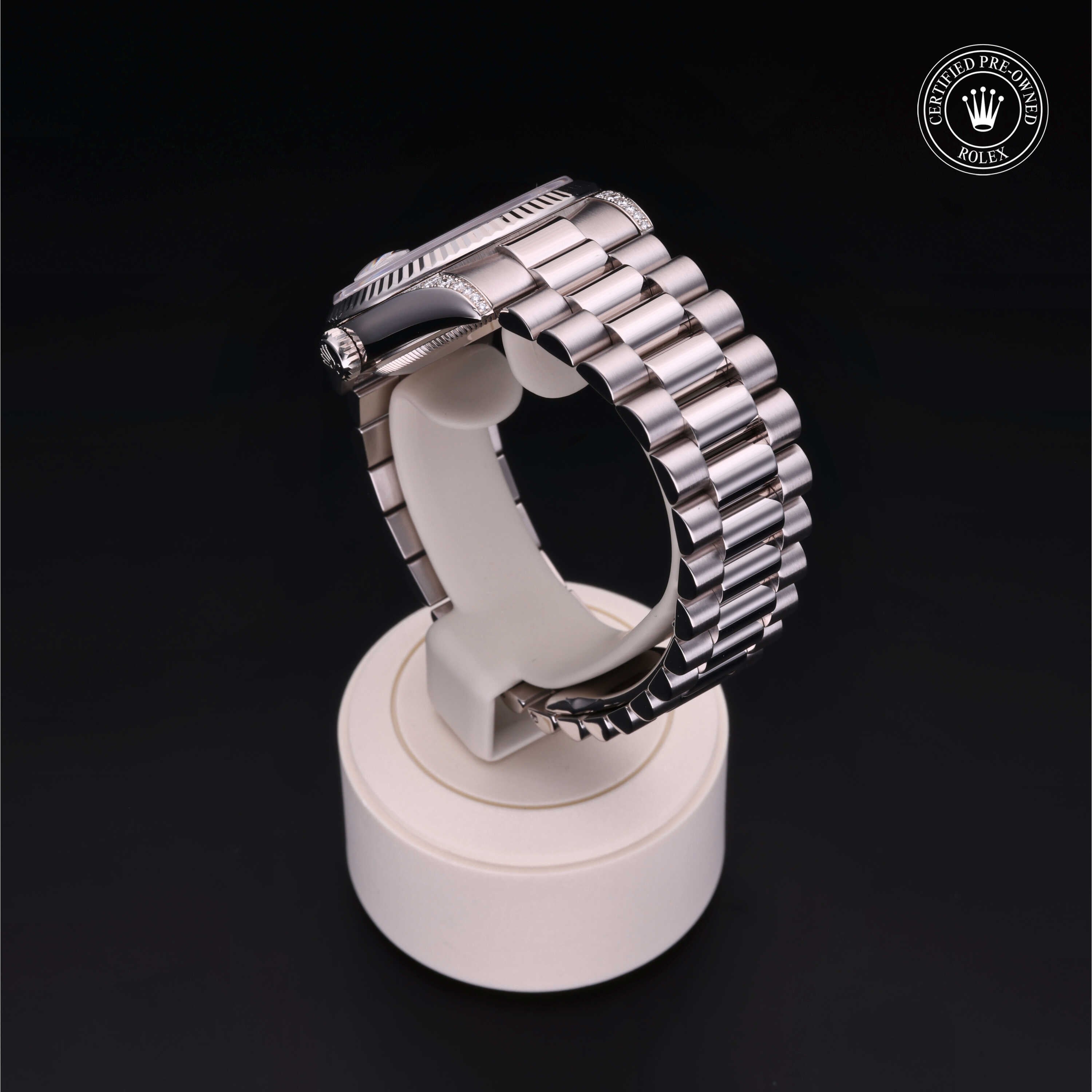 Rolex Certified Pre-owned Day-date M118339-0020 front on black background