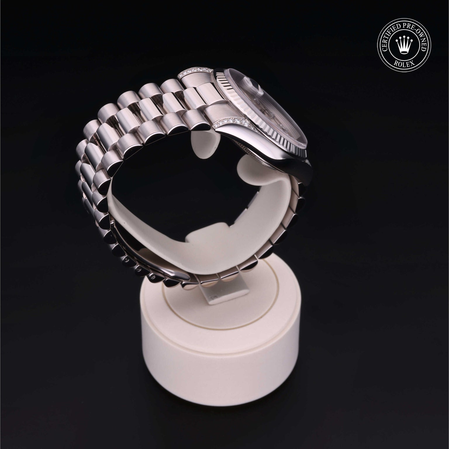 Rolex Certified Pre-owned Day-date M118339-0020 front on black background