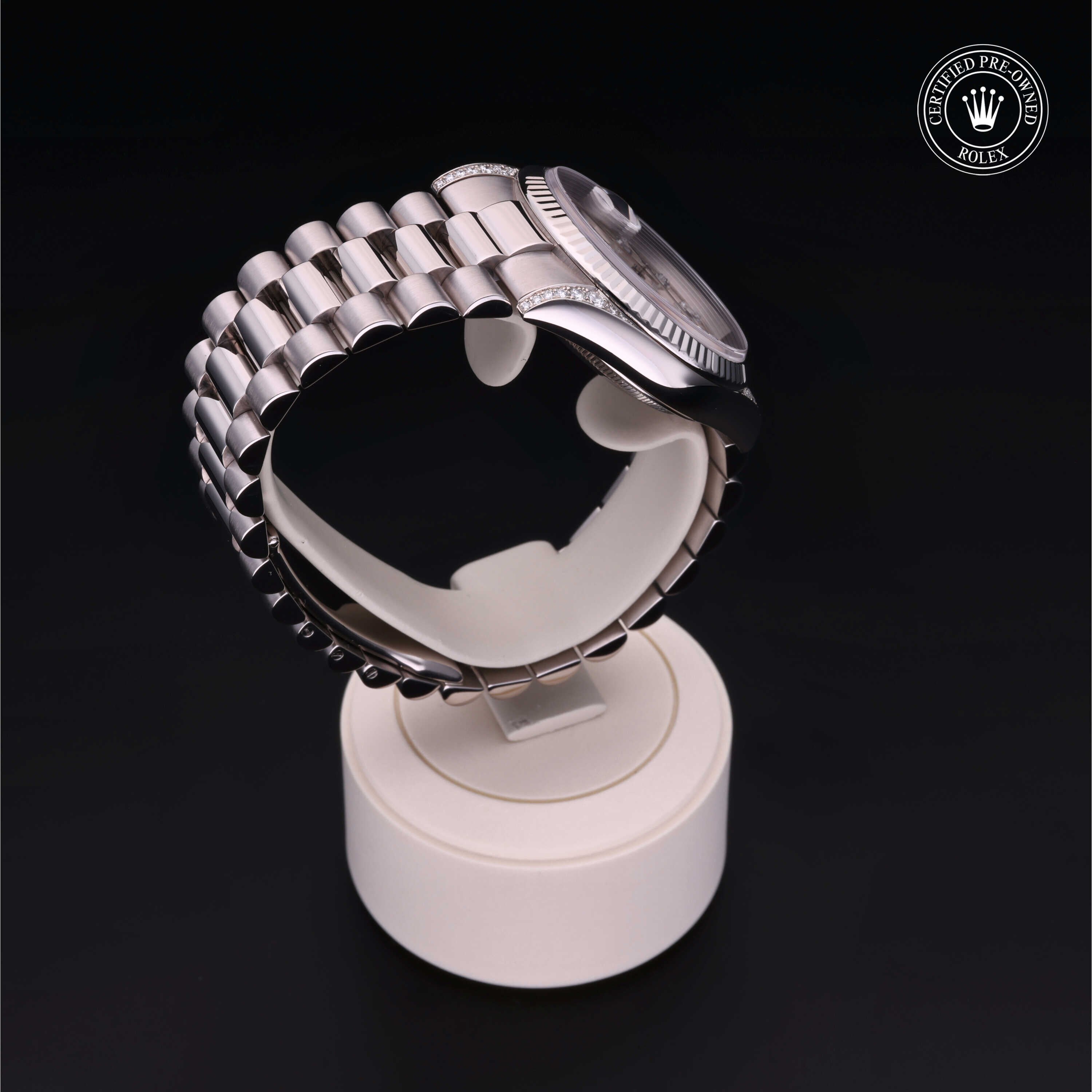 Rolex Certified Pre-owned Day-date M118339-0020 front on black background