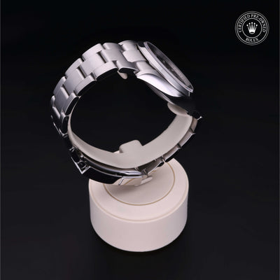 Rolex Certified Pre-owned Explorer M124270-0001 front on black background