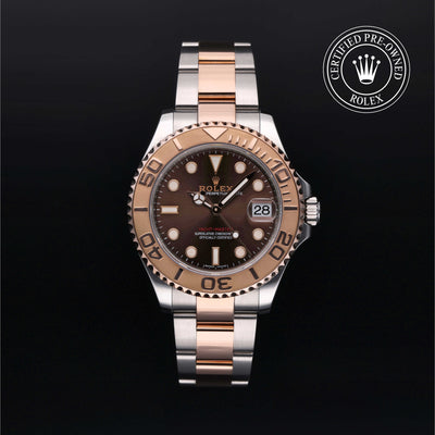 Rolex Certified Pre-owned Yacht-Master M268621-0003 front on black background
