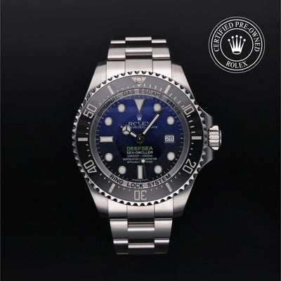 Rolex Certified Pre-owned Deep Sea M116660-0003 front on black background