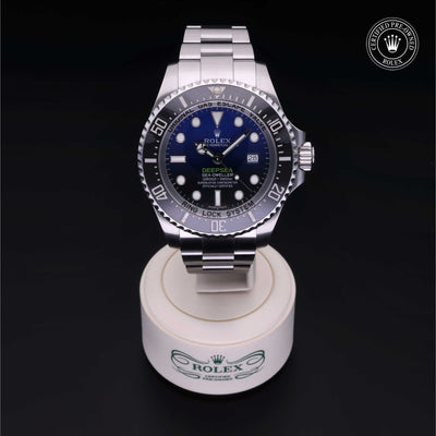 Rolex Certified Pre-owned Deep Sea M116660-0003 front on black background