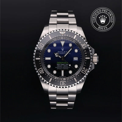 Rolex Certified Pre-owned Deep Sea M116660-0003 front on black background