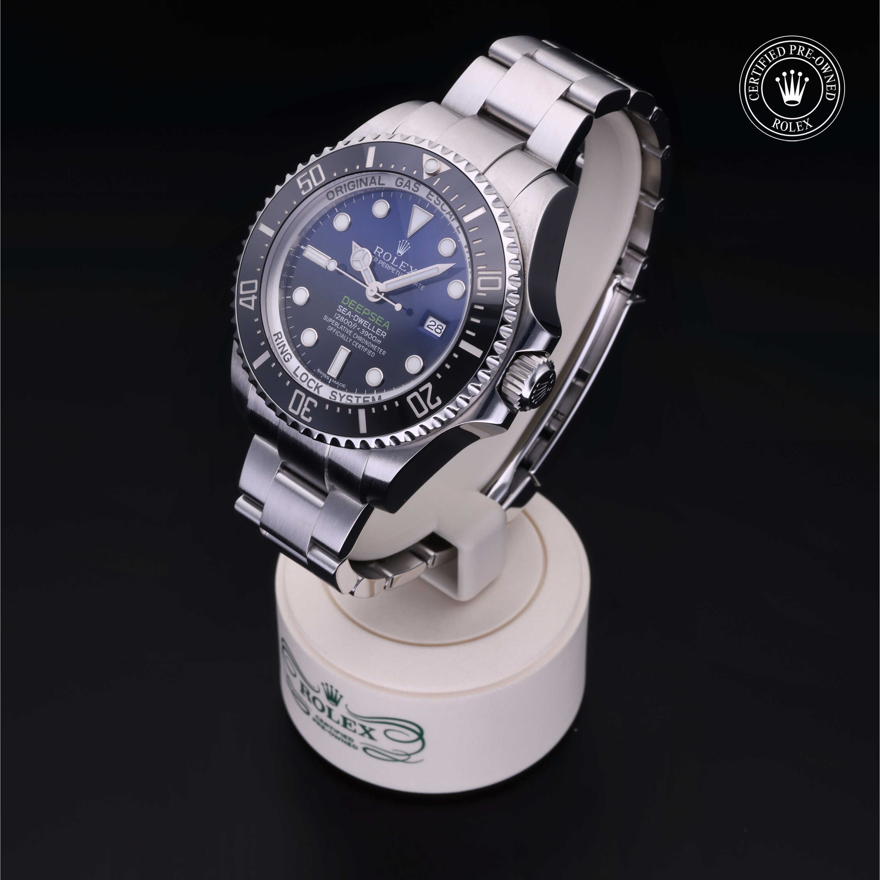 Rolex Certified Pre-owned Deep Sea M116660-0003 front on black background