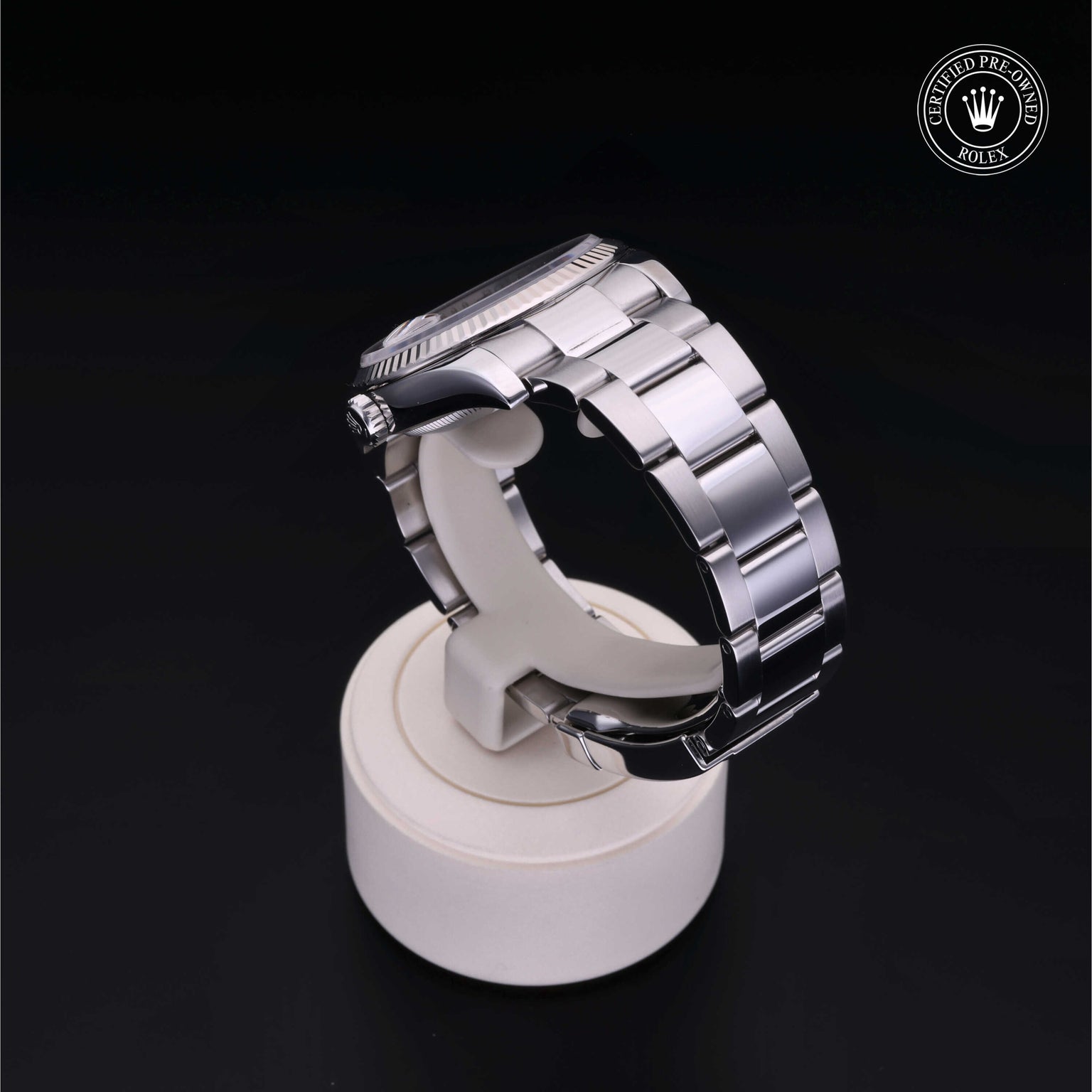 Rolex Certified Pre-owned Datejust M116234-0145 front on black background