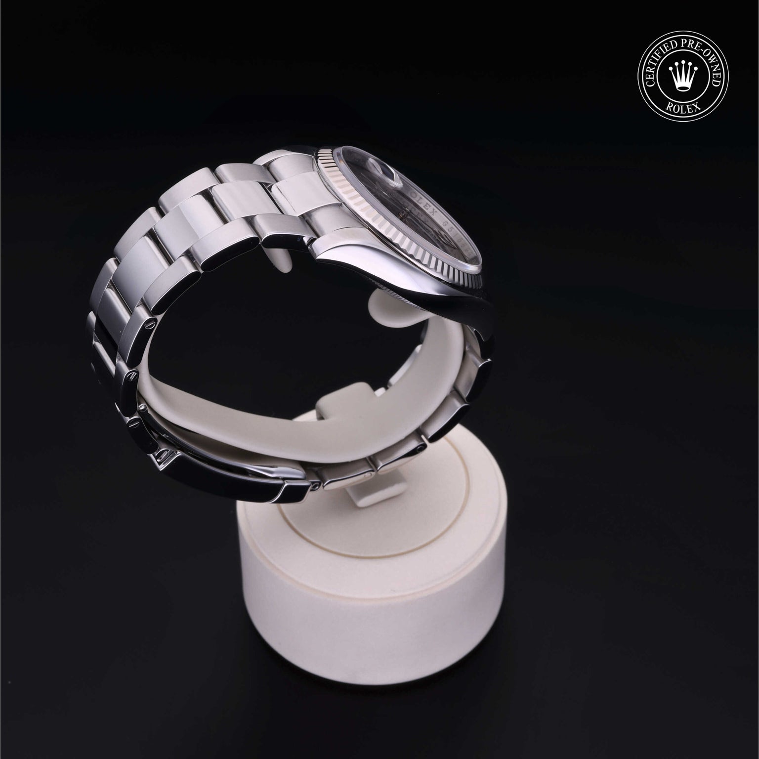 Rolex Certified Pre-owned Datejust M116234-0145 front on black background