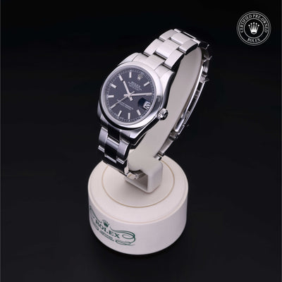 Rolex Certified Pre-owned Lady Datejust M178240-0025 front on black background