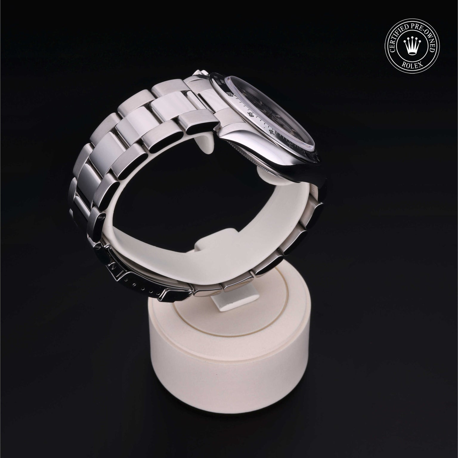 Rolex Certified Pre-owned Daytona M16520-0002 front on black background