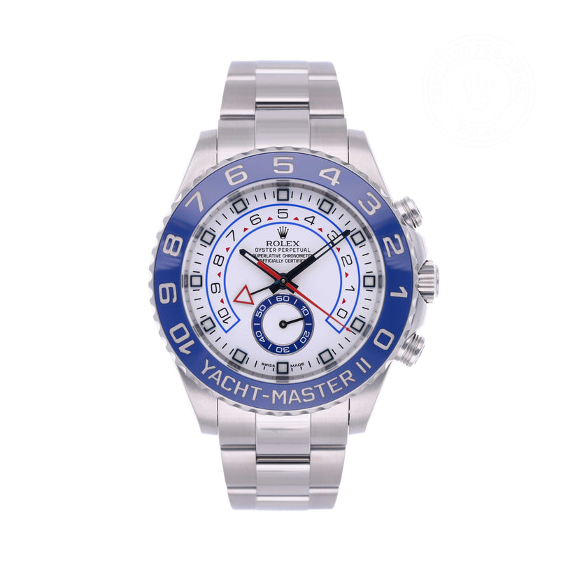 Rolex Certified Pre-owned Yacht-Master II M116680-0001 front on white background