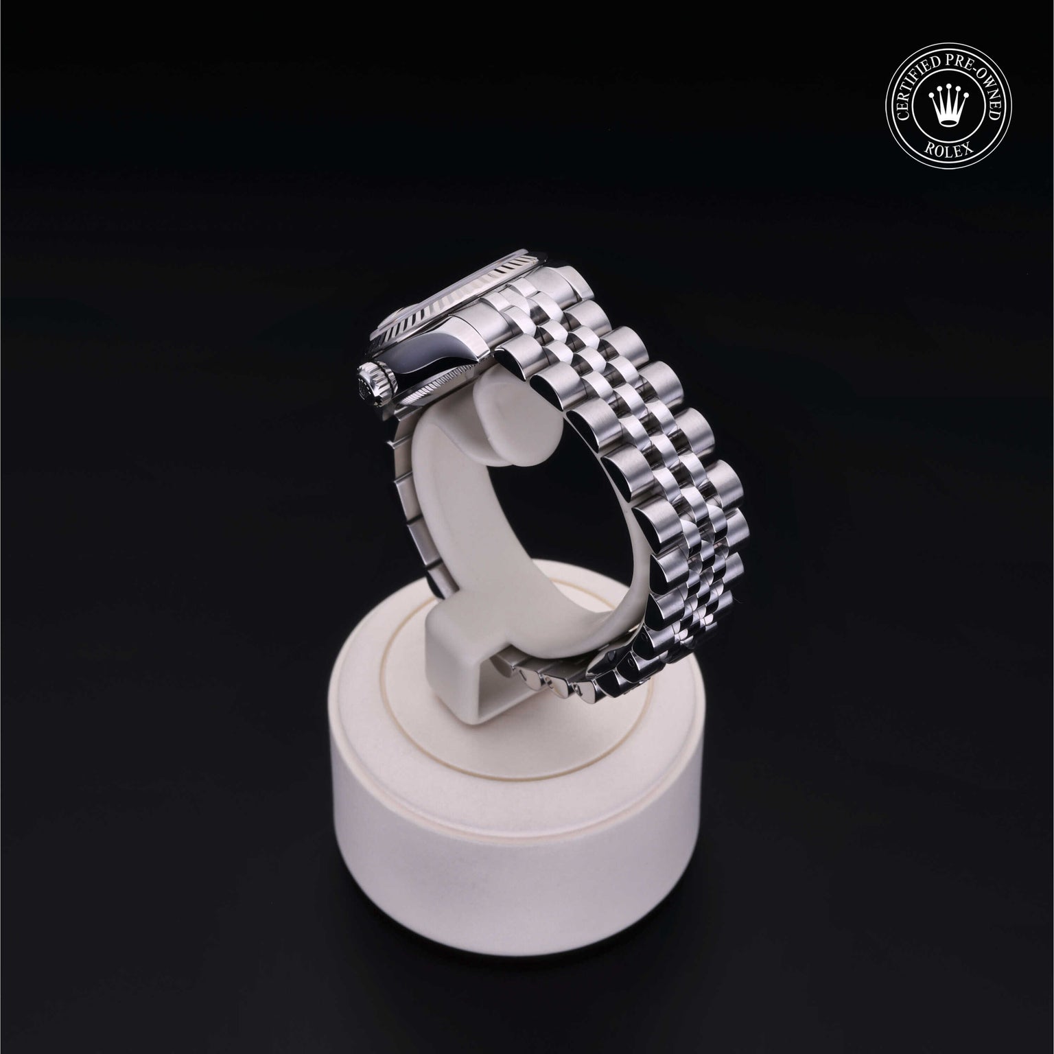 Rolex Certified Pre-owned Lady Datejust M179174-0030 front on black background