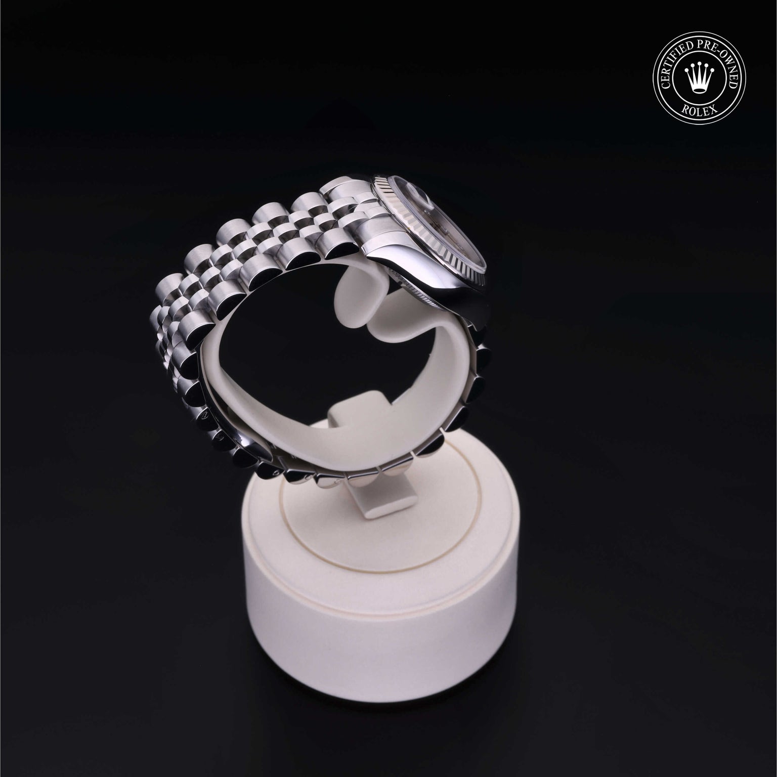 Rolex Certified Pre-owned Lady Datejust M179174-0030 front on black background