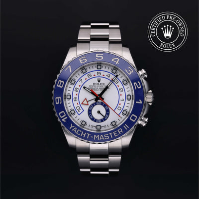 Rolex Certified Pre-owned Yacht-Master M116680-0001 front on black background