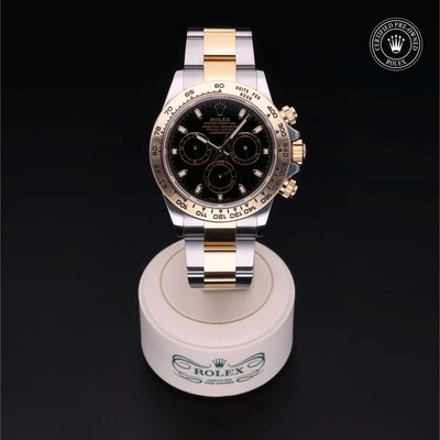 Rolex Certified Pre-owned Daytona M116503-0004 front on black background