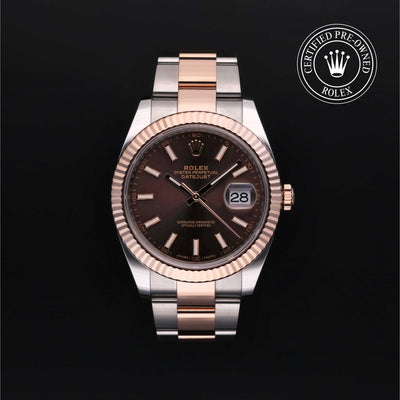 Rolex Certified Pre-owned Datejust M126331-0001 front on black background