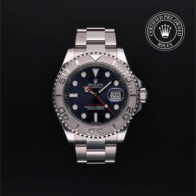 Rolex Certified Pre-owned Yacht-Master M116622-0001 front on black background