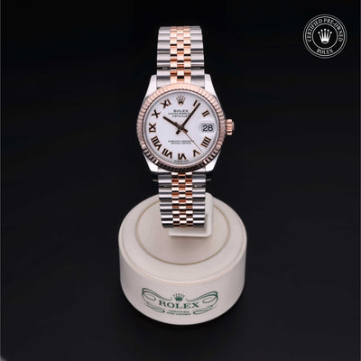 Rolex Certified Pre-owned Lady Datejust M278271-0002 front on black background