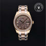 Rolex Certified Pre-owned Pearlmaster Day-Date M18948-0025 front on black background