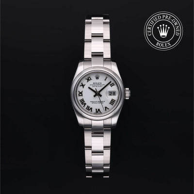 Rolex Certified Pre-owned Lady Datejust M179160-0032 front on black background