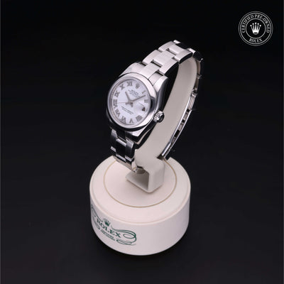 Rolex Certified Pre-owned Lady Datejust M179160-0032 front on black background