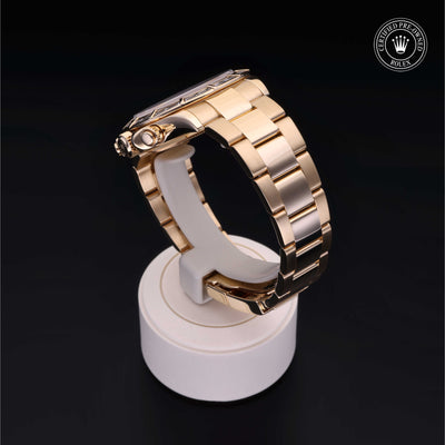 Rolex Certified Pre-owned Daytona M116568BR-0002 front on black background