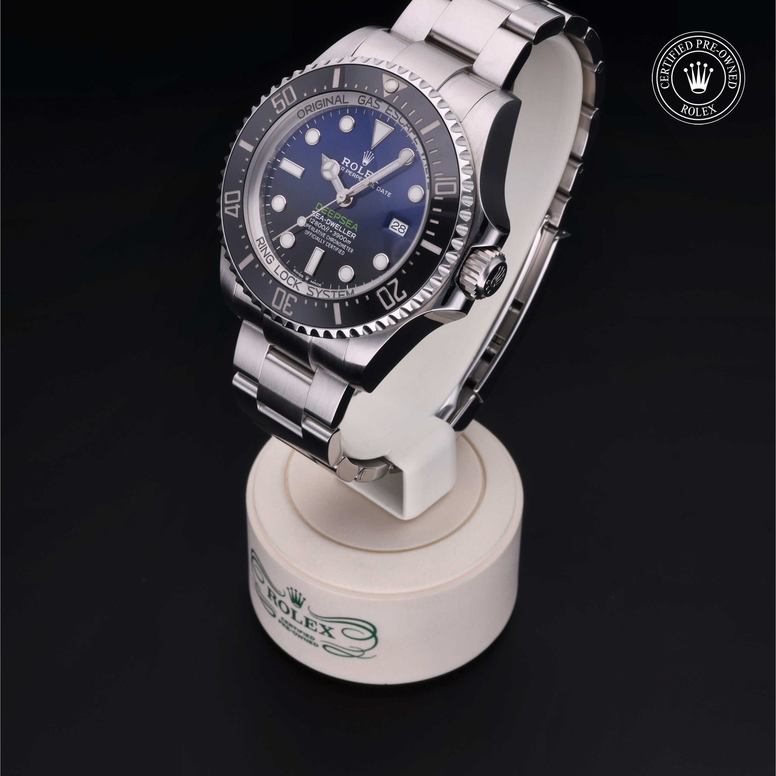 Rolex Certified Pre-owned Deep Sea M126660-0002 front on black background