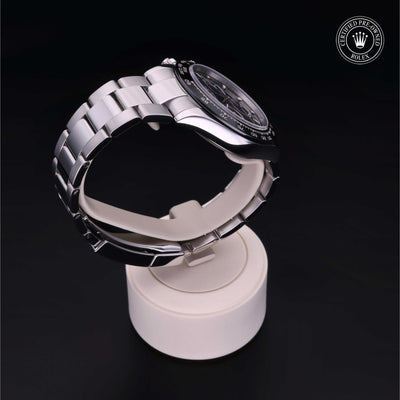 Rolex Certified Pre-owned Daytona M116500LN-0002 front on black background