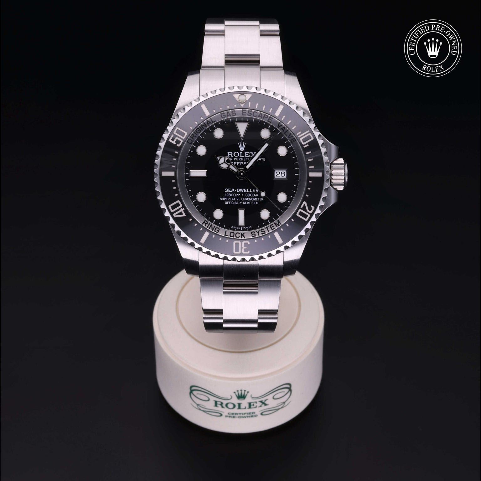 Rolex Certified Pre-owned Deep Sea M116660-0001 front on black background