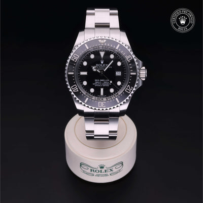 Rolex Certified Pre-owned Deep Sea M116660-0001 front on black background