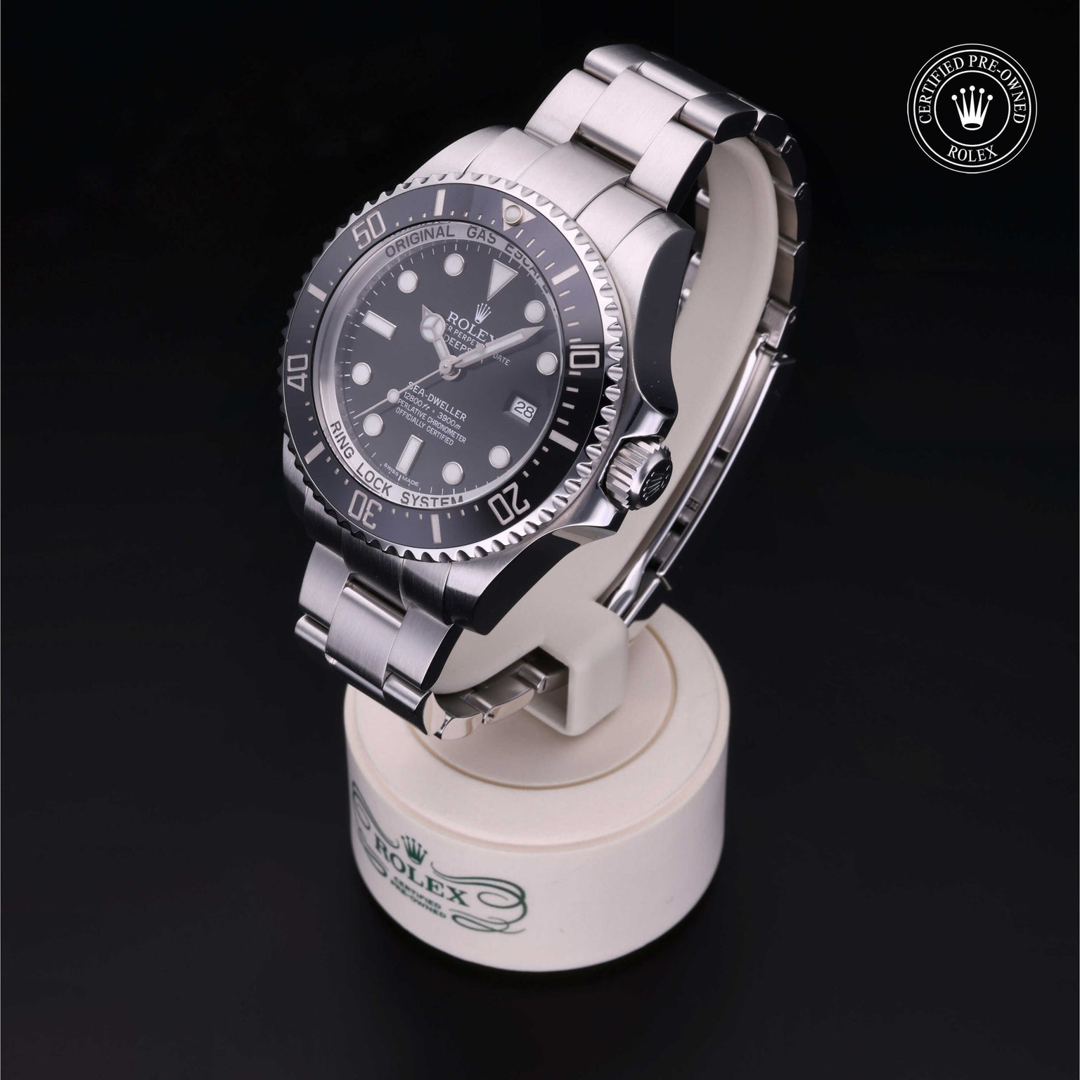 Rolex Certified Pre-owned Deep Sea M116660-0001 front on black background