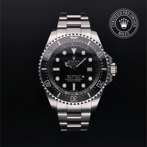 Rolex Certified Pre-owned Deep Sea M116660-0001 front on black background