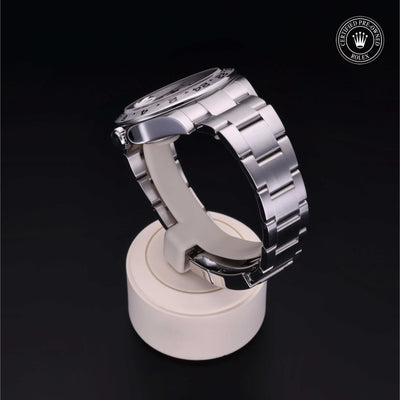 Rolex Certified Pre-owned Explorer II M216570-0001 front on black background