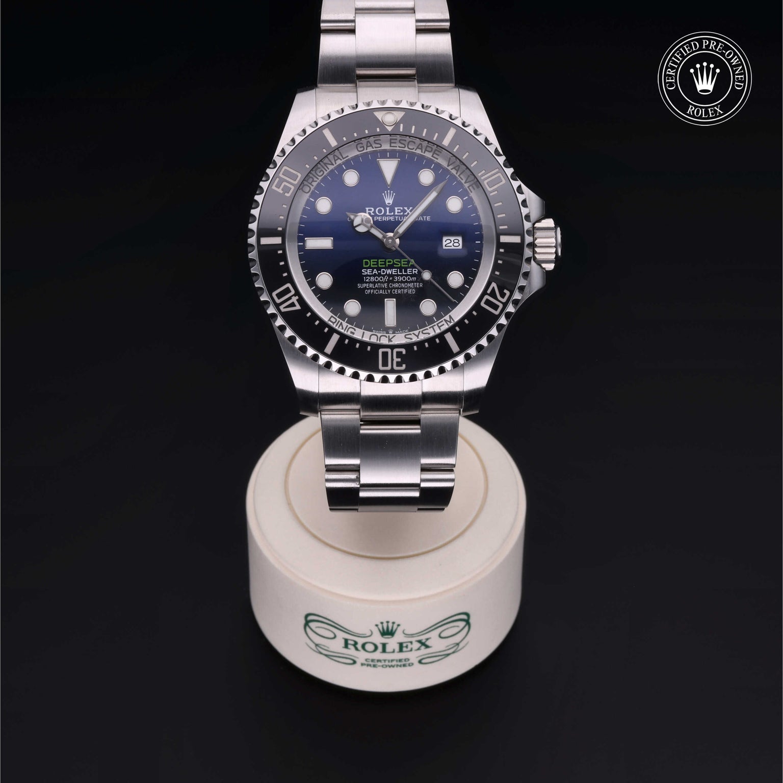 Rolex Certified Pre-owned Deep Sea M126660-0002 front on black background