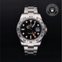 Rolex Certified Pre-owned Explorer M216570-0002 front on black background