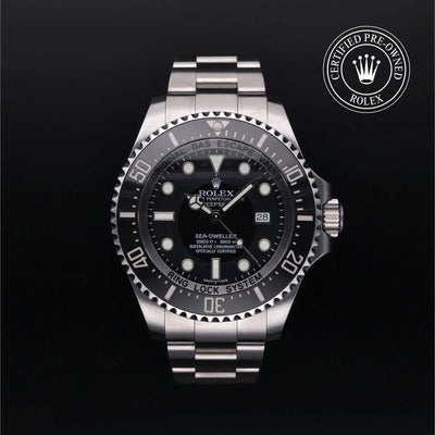 Rolex Certified Pre-owned Deep Sea M116660-0001 front on black background