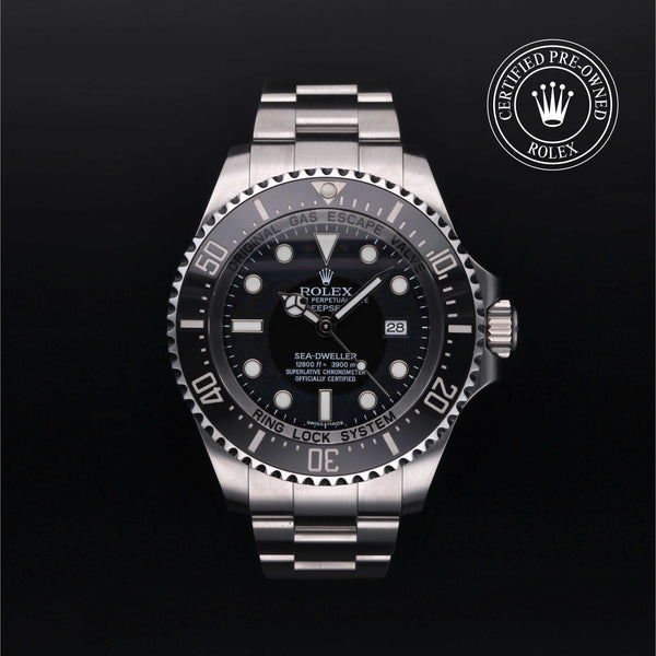 Rolex Certified Pre-owned Deep Sea M116660-0001 front on black background