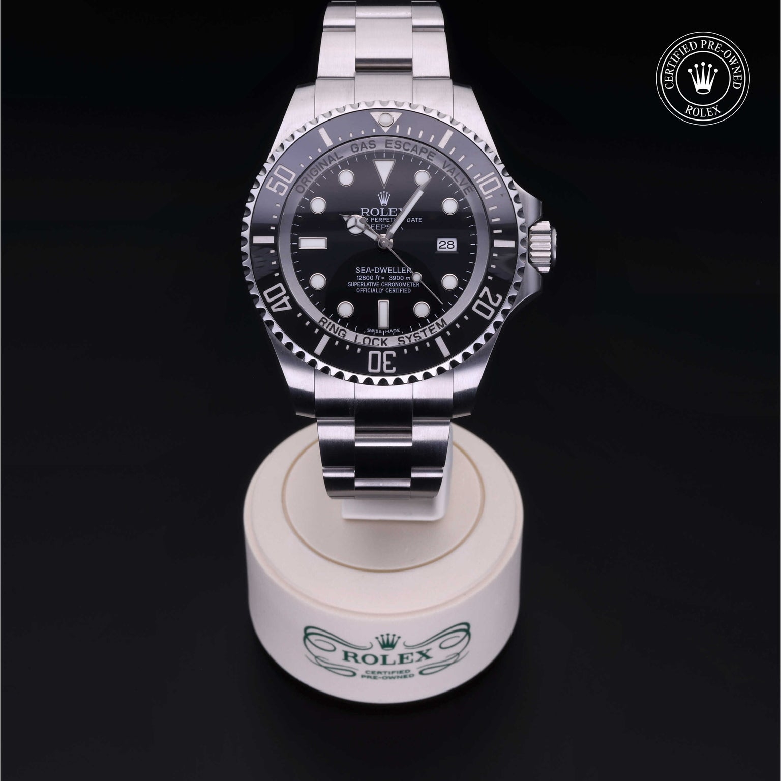 Rolex Certified Pre-owned Deep Sea M116660-0001 front on black background