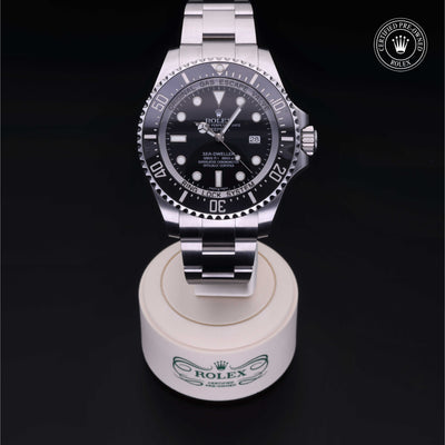 Rolex Certified Pre-owned Deep Sea M116660-0001 front on black background