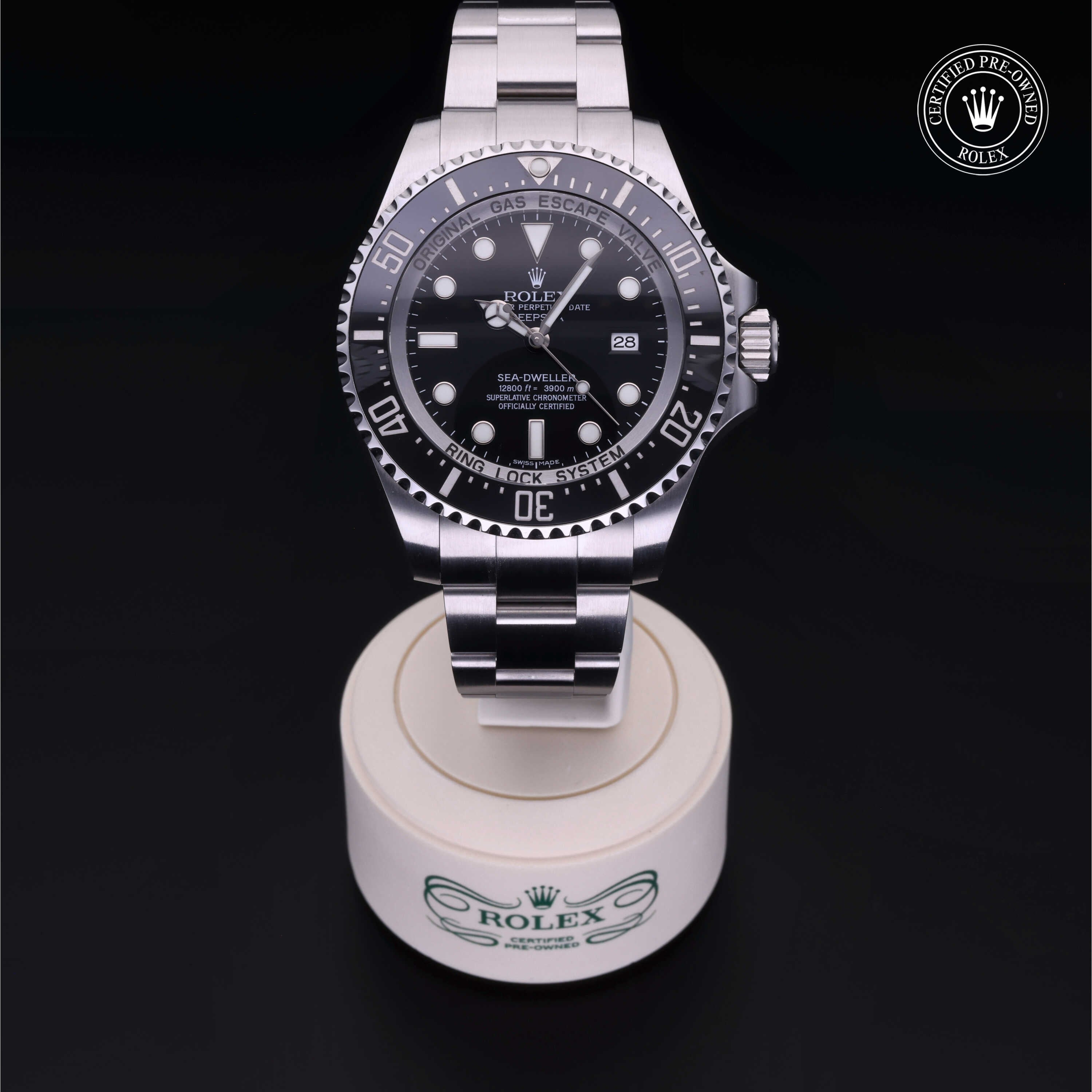 Rolex Certified Pre-owned Deep Sea M116660-0001 front on black background