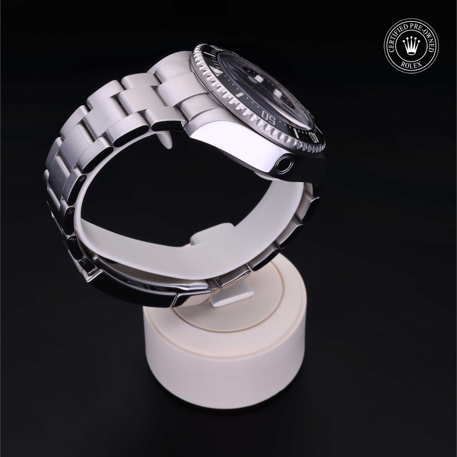 Rolex Certified Pre-owned Deep Sea M116660-0001 front on black background