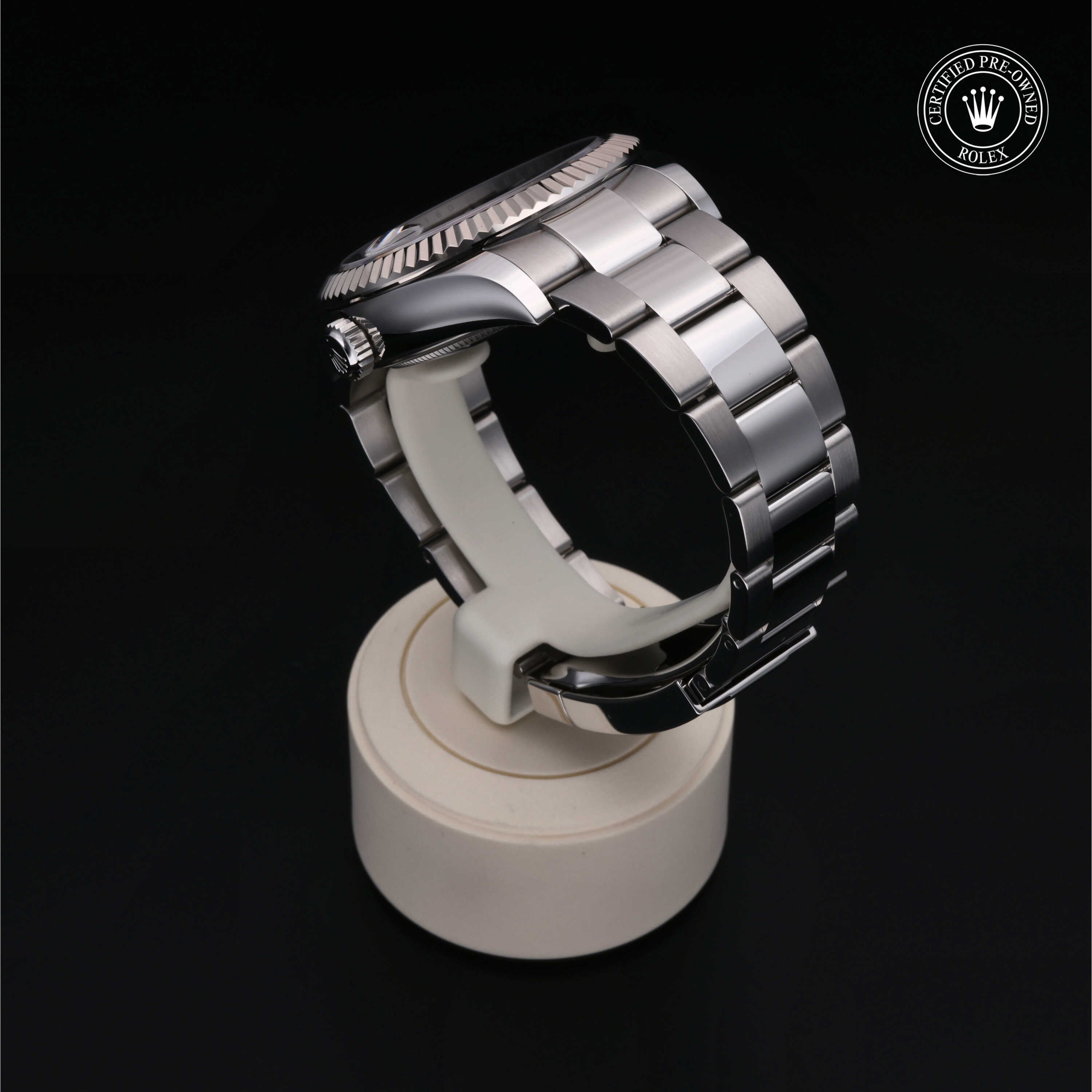 Rolex Certified Pre-owned Sky-Dweller M326934-0005 front on black background