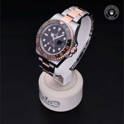 Rolex Certified Pre-owned GMT M126711CHNR-0002 front on black background