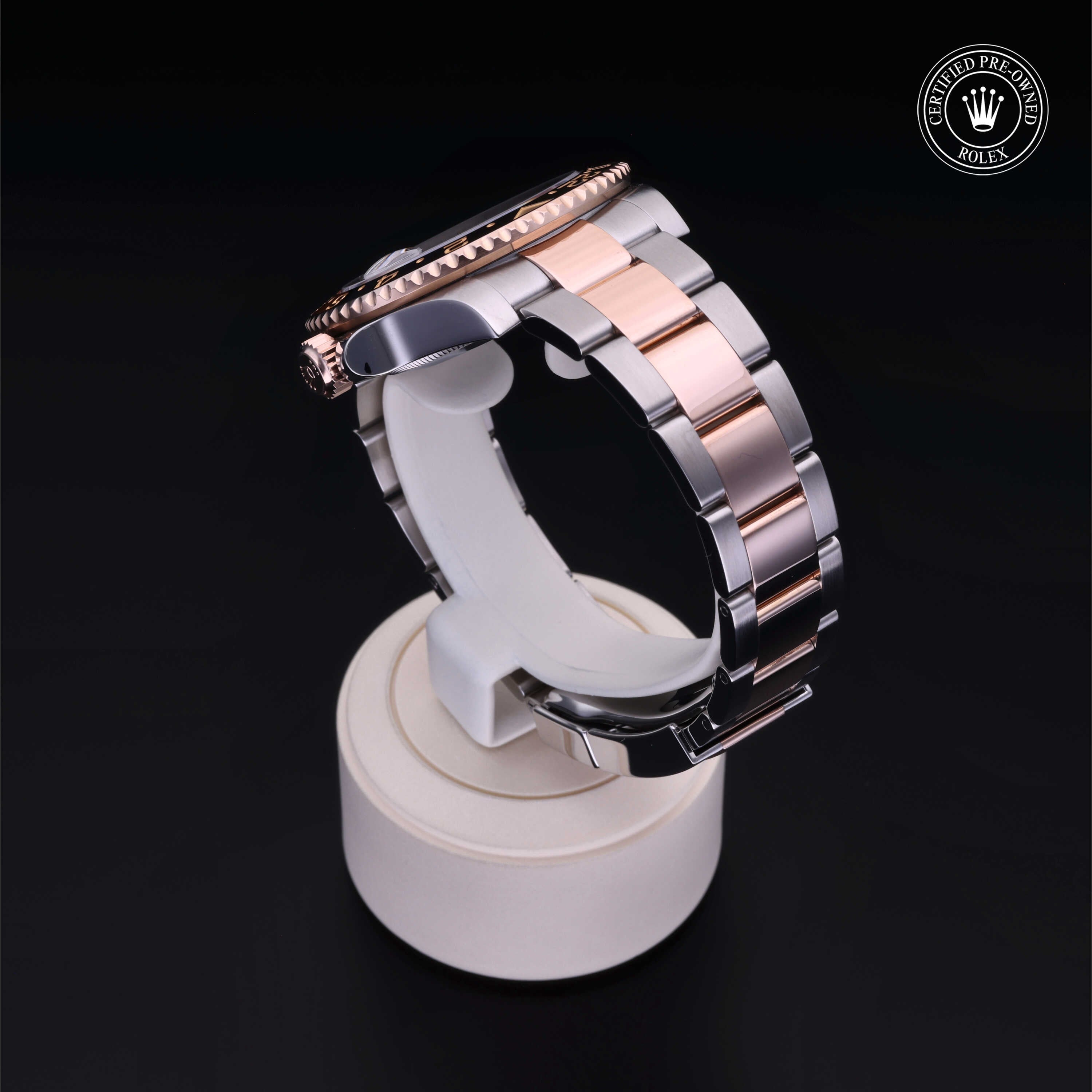 Rolex Certified Pre-owned GMT M126711CHNR-0002 front on black background