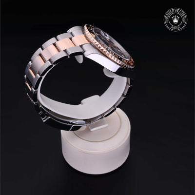 Rolex Certified Pre-owned GMT M126711CHNR-0002 front on black background