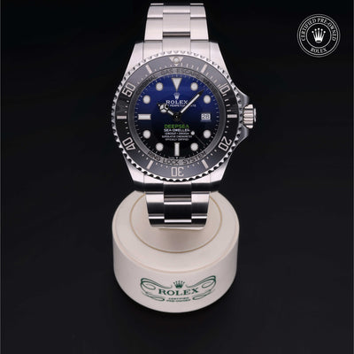 Rolex Certified Pre-owned Deep Sea M126660-0002 front on black background