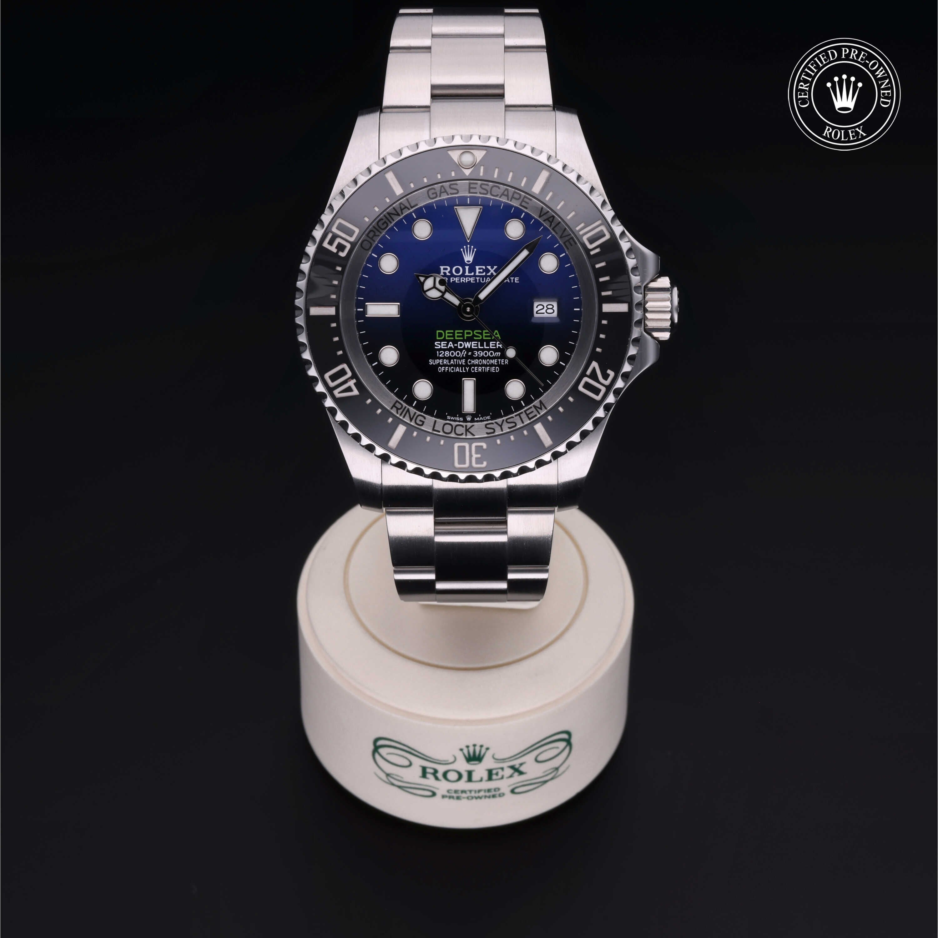 Rolex Certified Pre-owned Deep Sea M126660-0002 front on black background